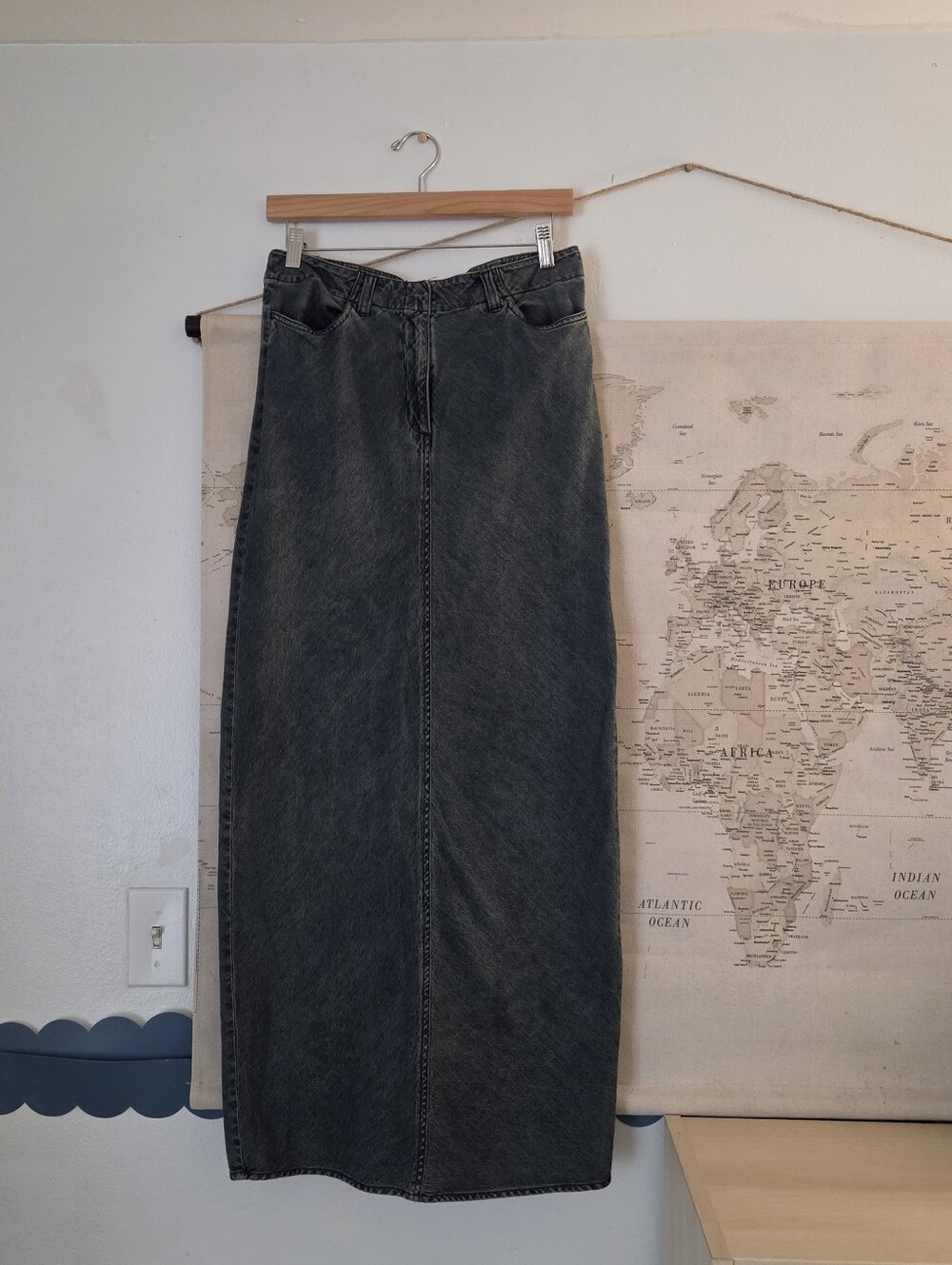 100% Cotton Jean Denim Maxi Skirt